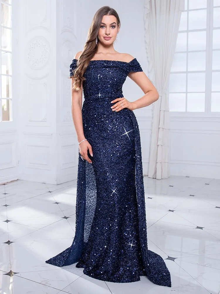 Off Shoulder Dazzling Sequin