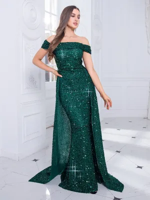 Off Shoulder Dazzling Sequin