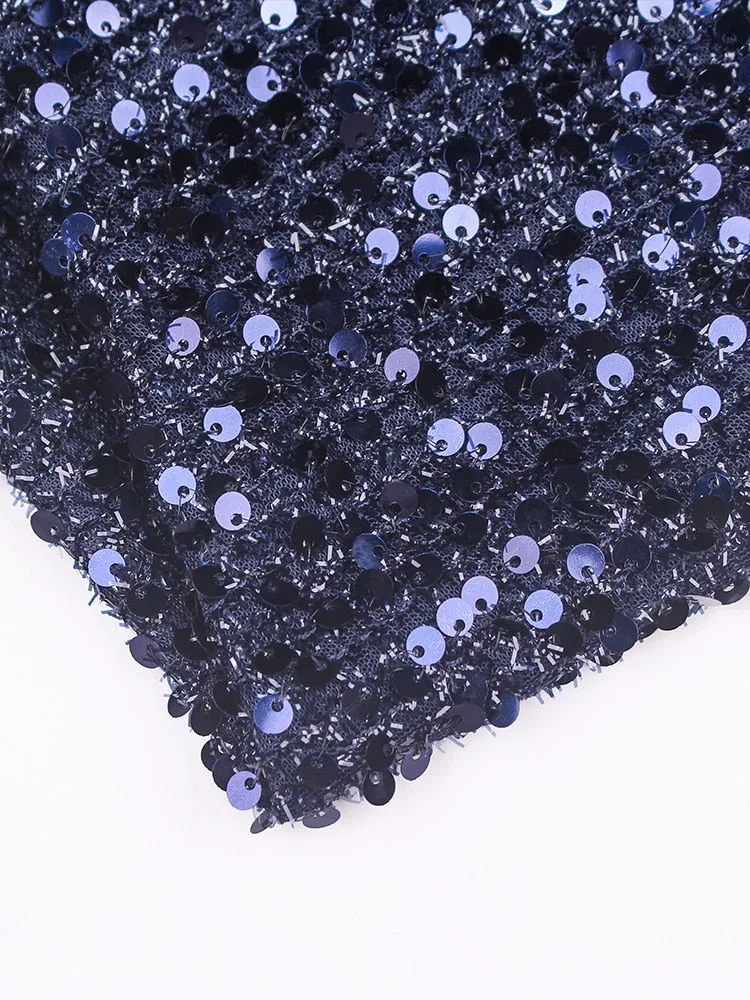 Off Shoulder Dazzling Sequin