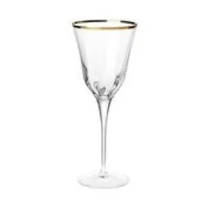 Optical Gold Wine Glass - Set of 4