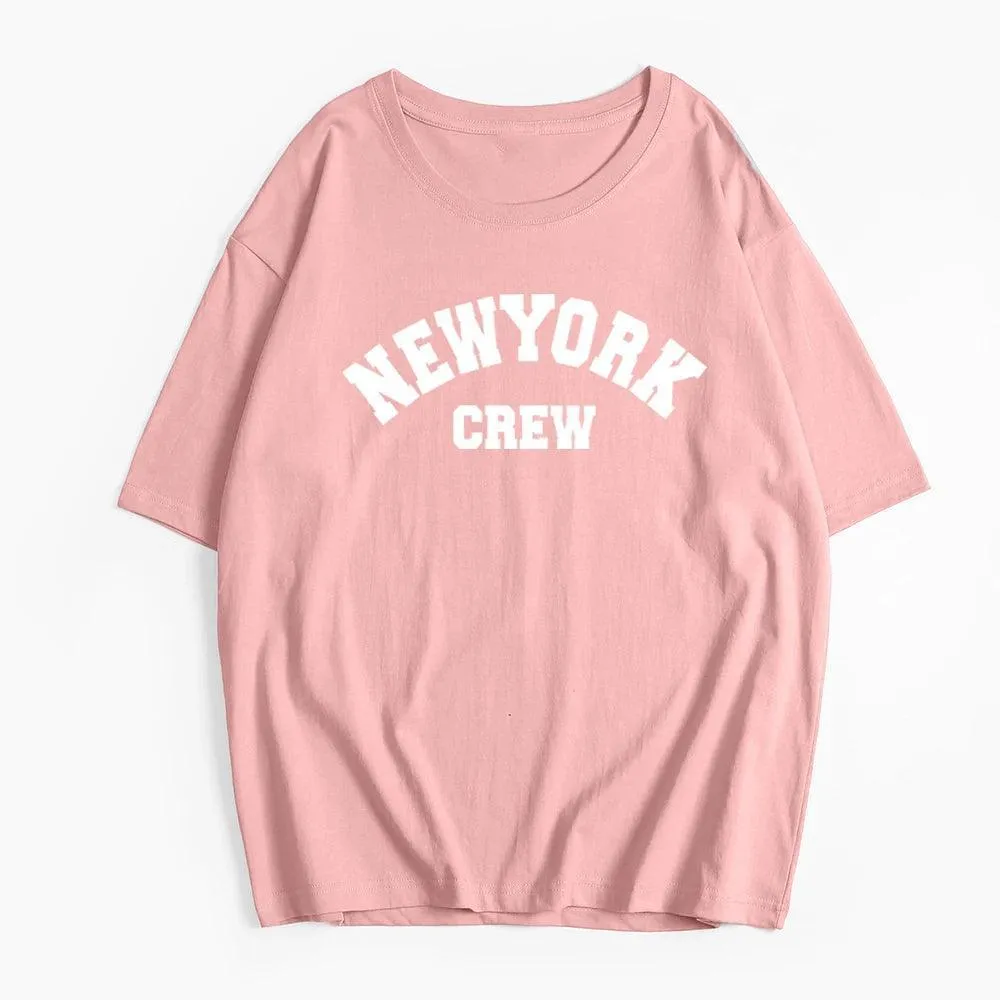 Oversized Bold Letter Graphic Women's Tee: Trendy Summer Shirt