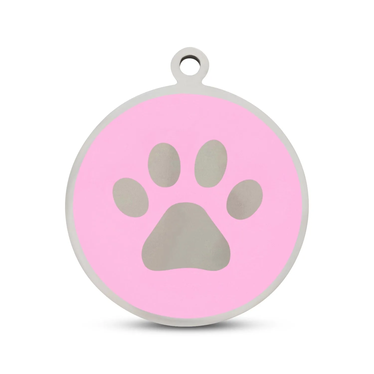 Pink Paw in Stainless Steel With Enamel