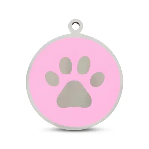Pink Paw in Stainless Steel With Enamel