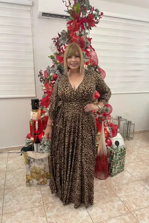 Plus animal print maxi dress