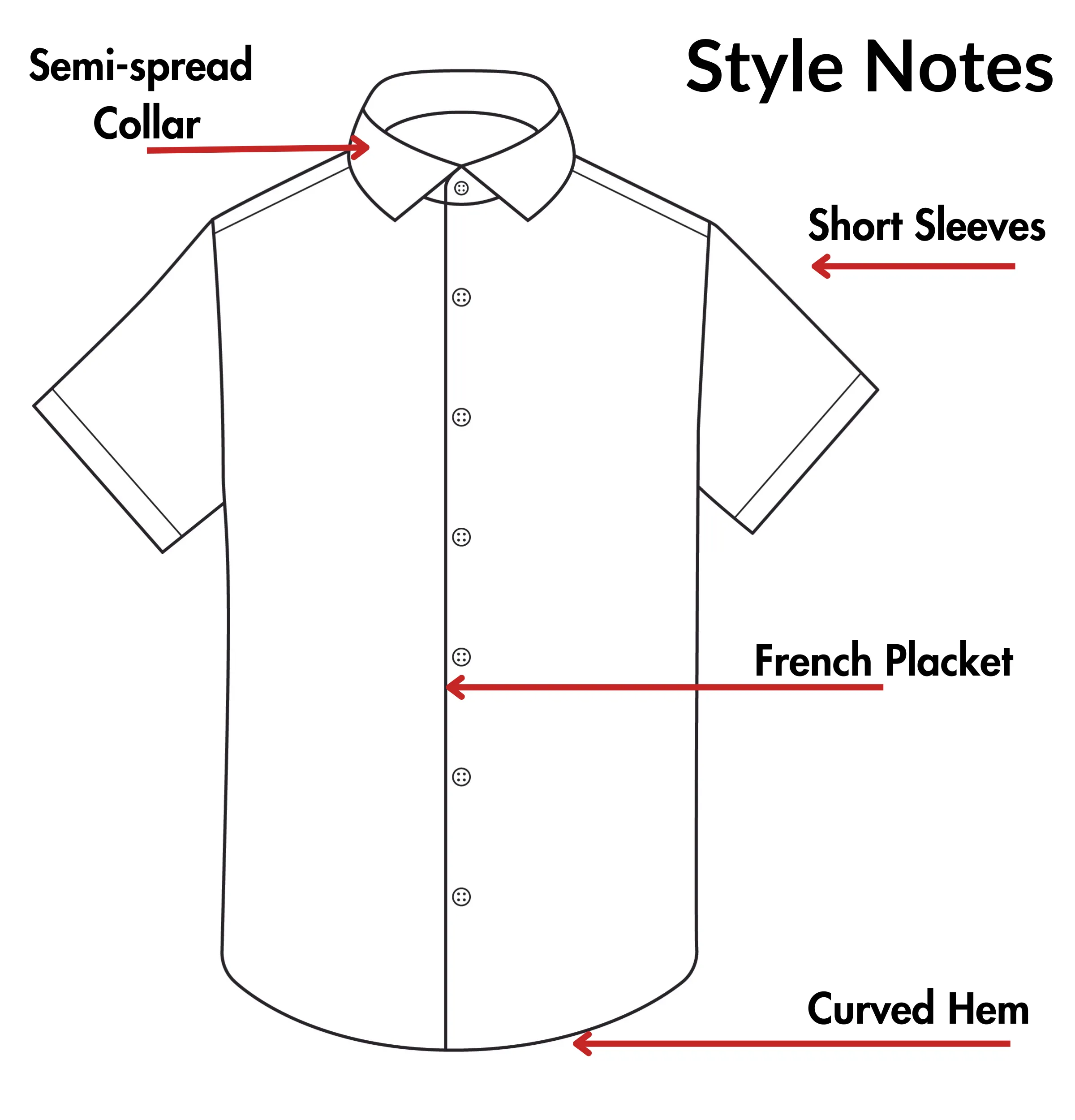 Pure Cotton - Semi-Spread Collar - Short Sleeve - Ocean Accents