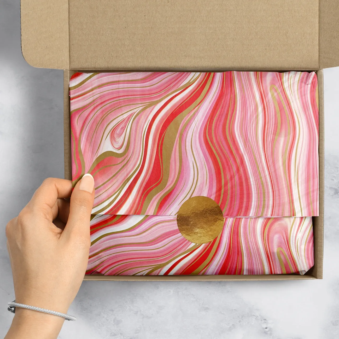 Red Marble Tissue Paper