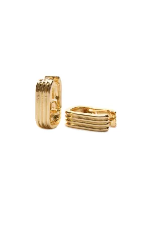 Seraphina Rectangle Hoop Earrings - Gold