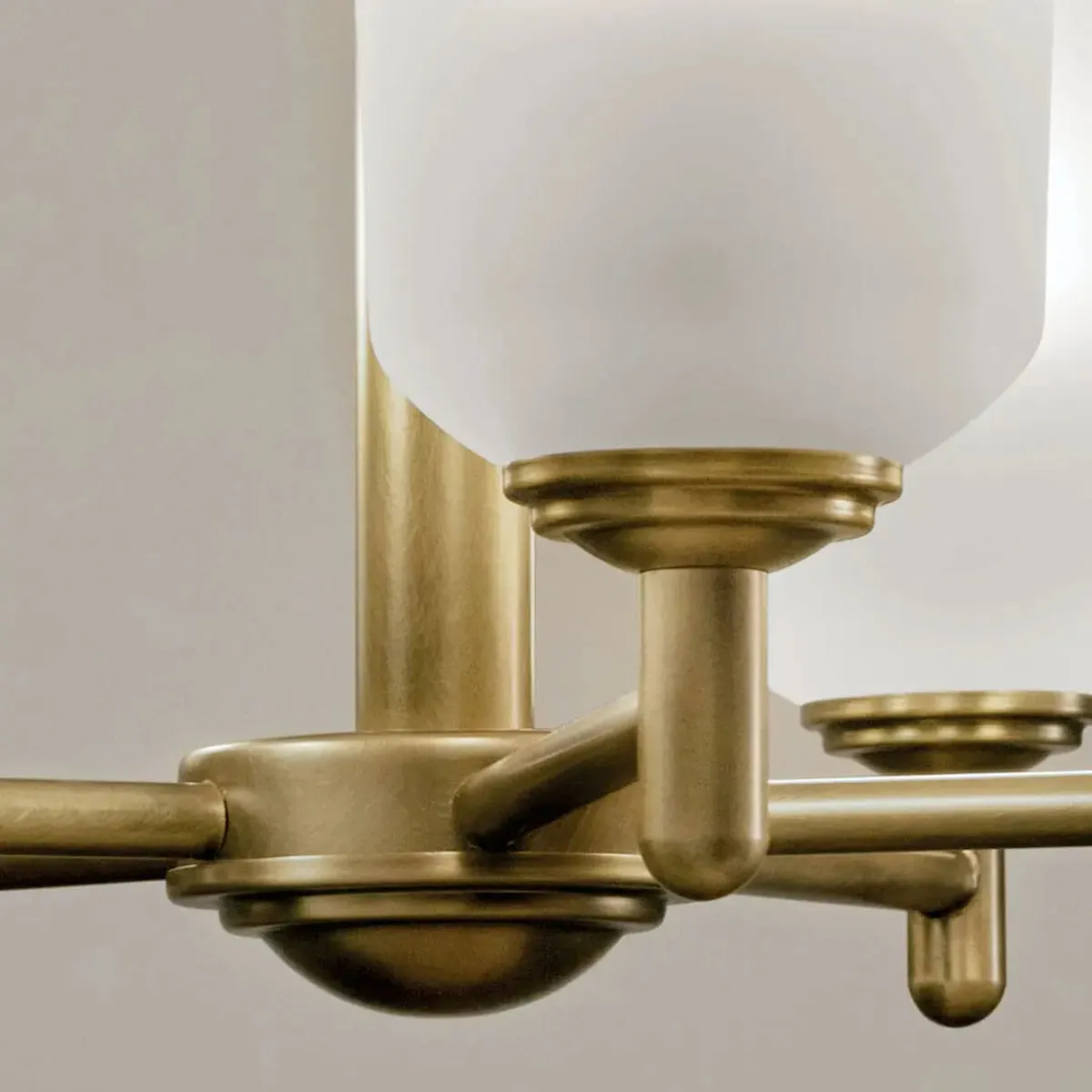 Shailene 24" 5-Light Chandelier with Clear Satin Etched Glass, Natural Brass Finish