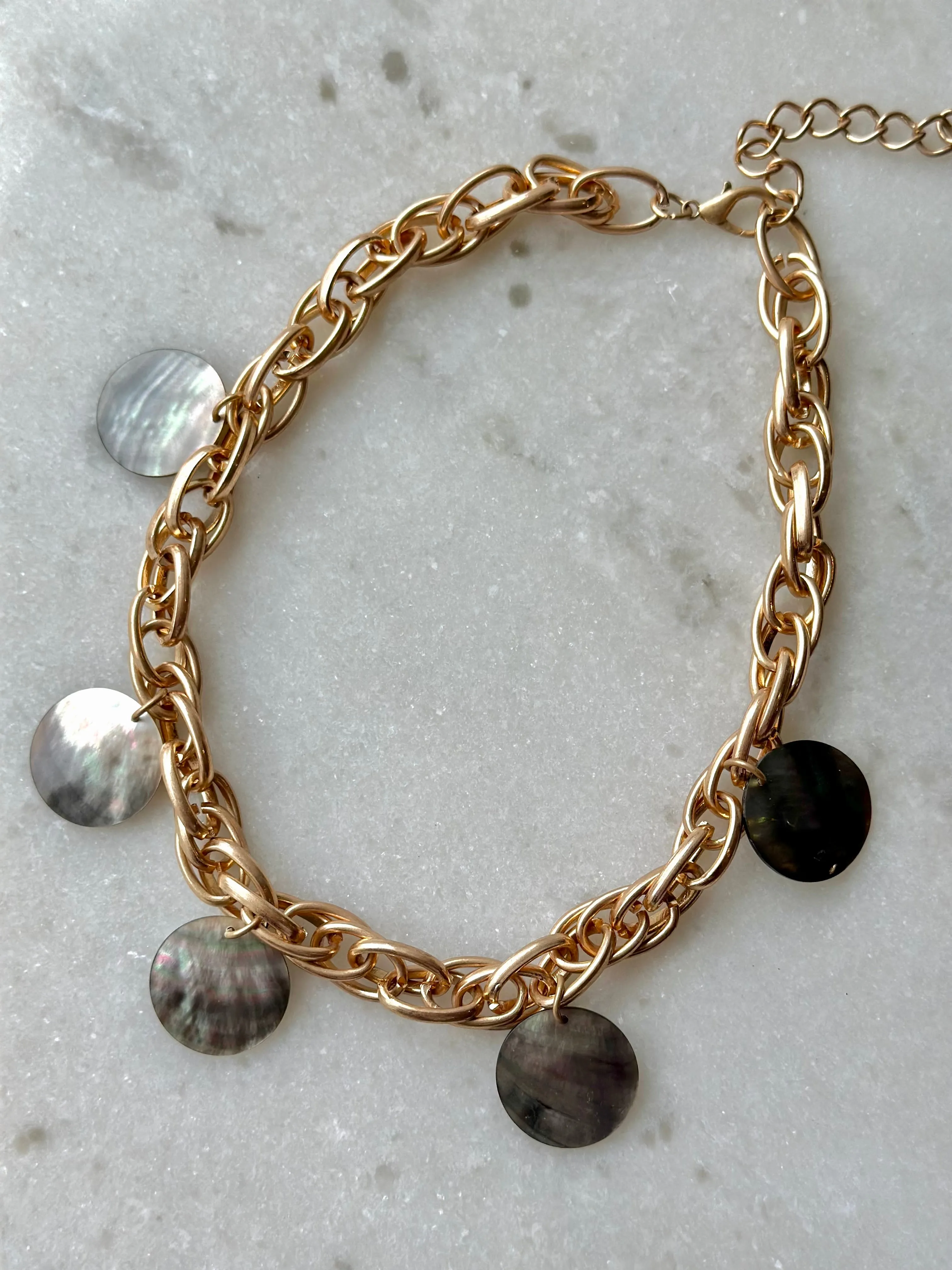 Shell Disc Chain Necklace
