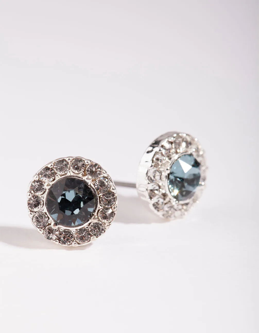Silver Swarovski Halo Crystal Stud Earring