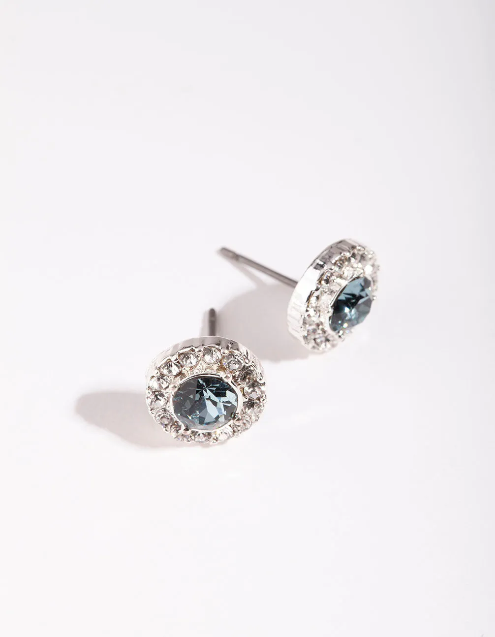 Silver Swarovski Halo Crystal Stud Earring