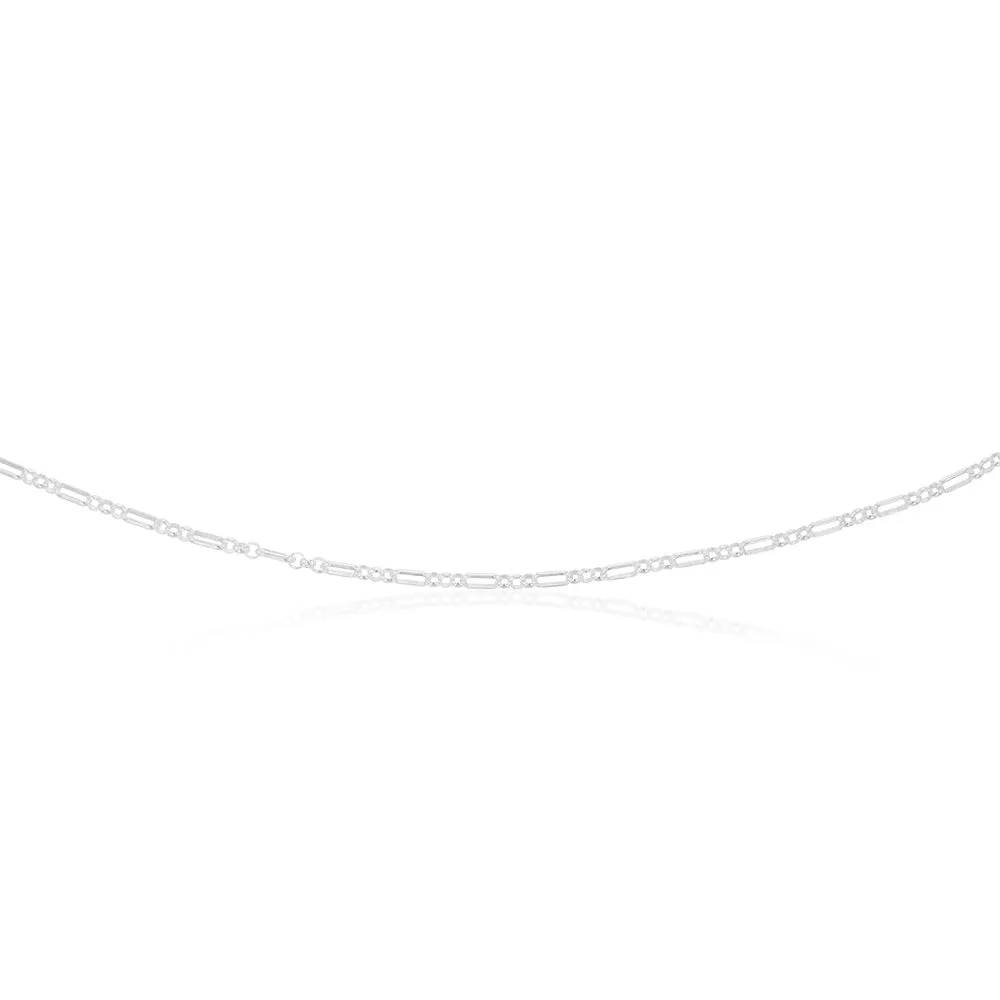 Sterling Silver Double Strand Figaro 45cm Chain