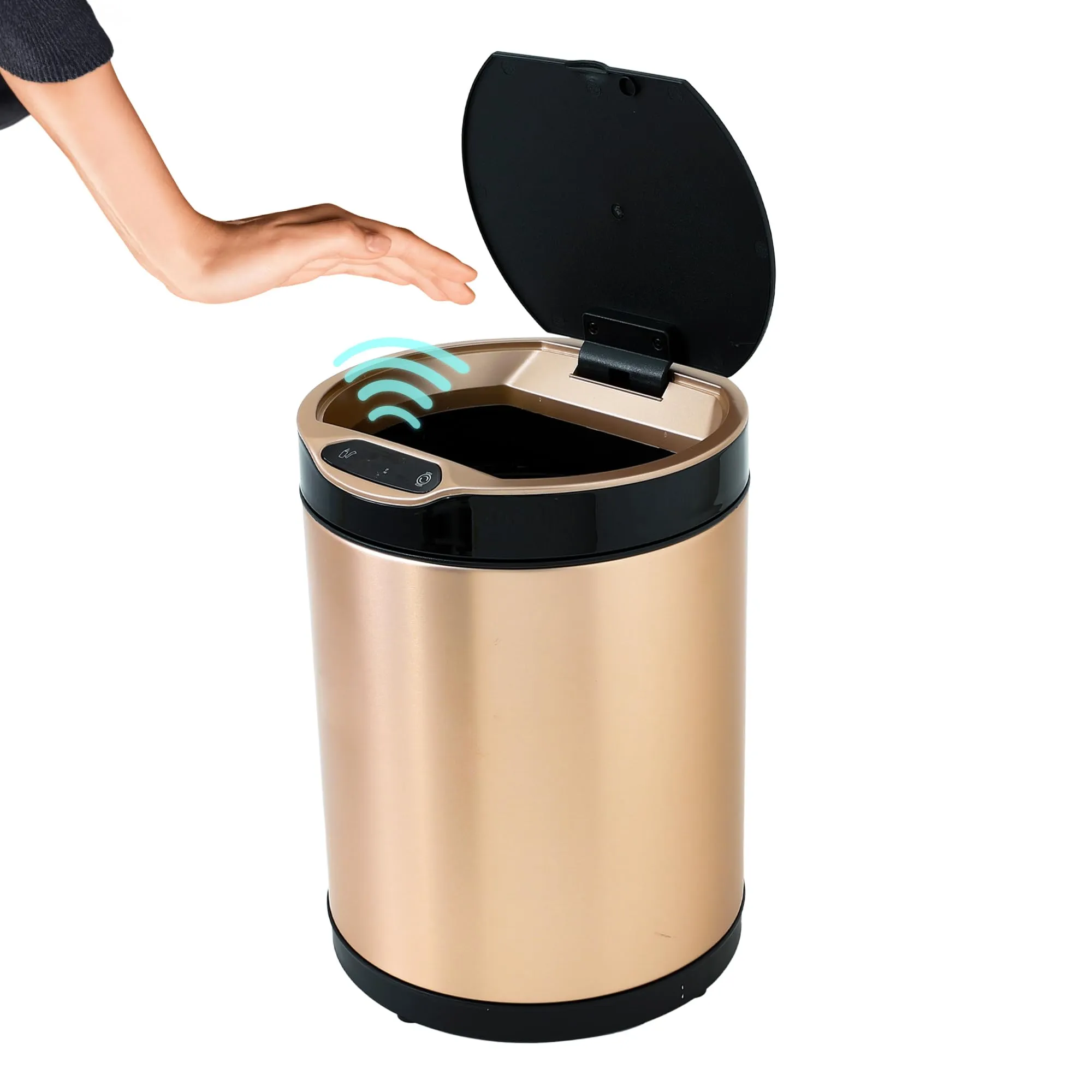 The Better Home 8L Automatic Stainless Steel Dustbin With Lid | (33cm) Dustbin For Kitchen | Dustbin For Bathroom | Small Dustbin | Soft Close & Anti-fingerprint Dustbin | Gold