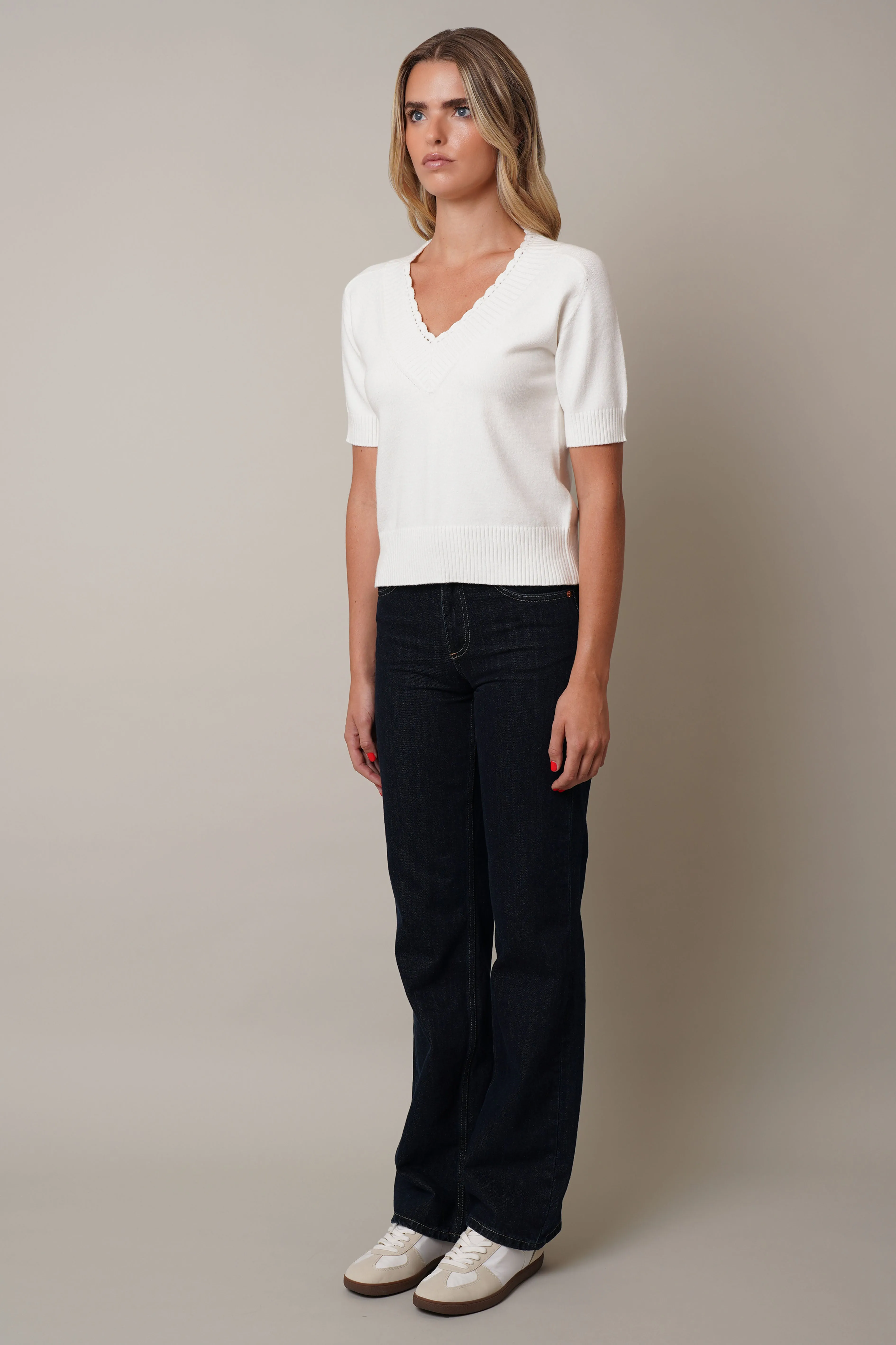 V-Neck Short Sleeve Top