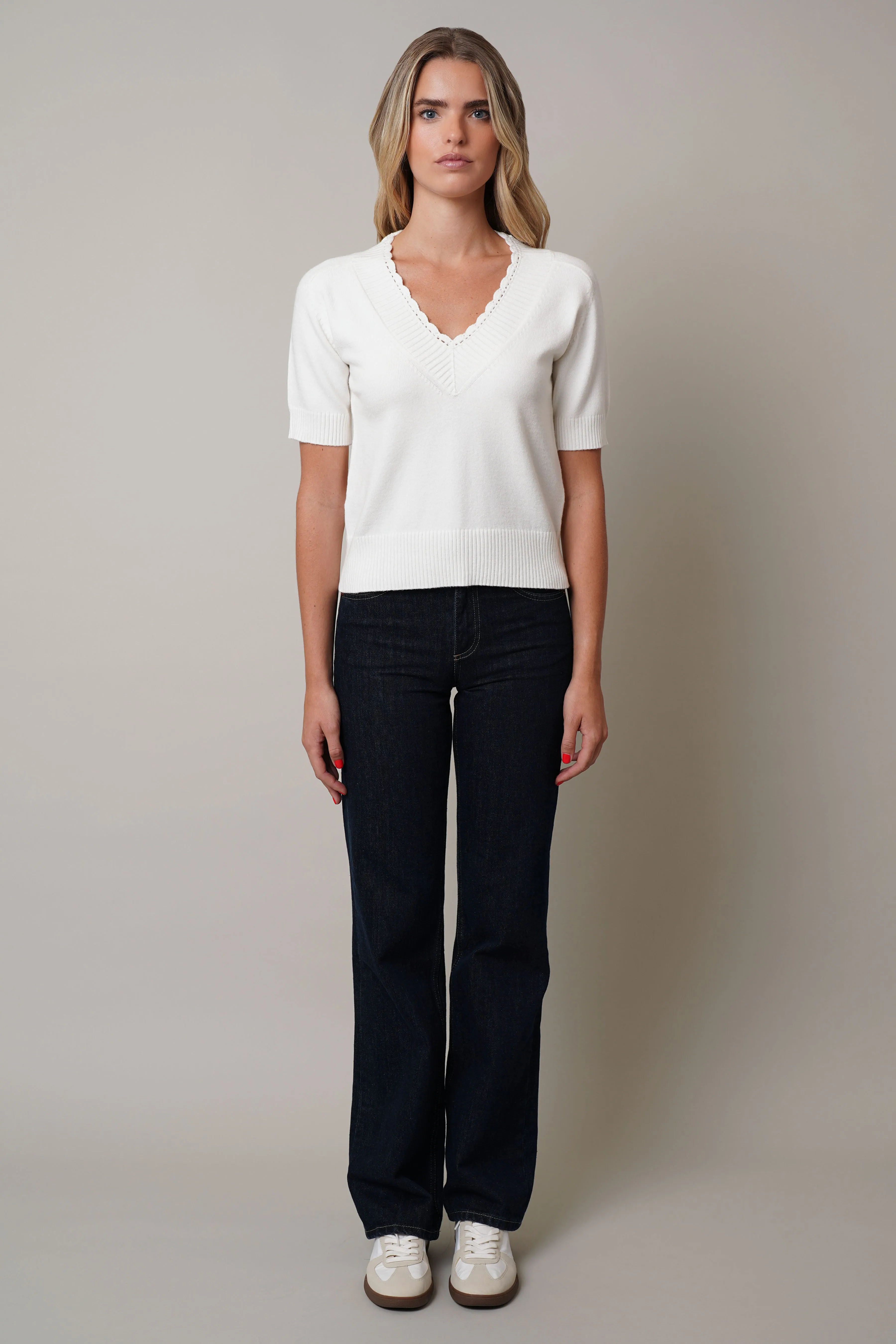 V-Neck Short Sleeve Top