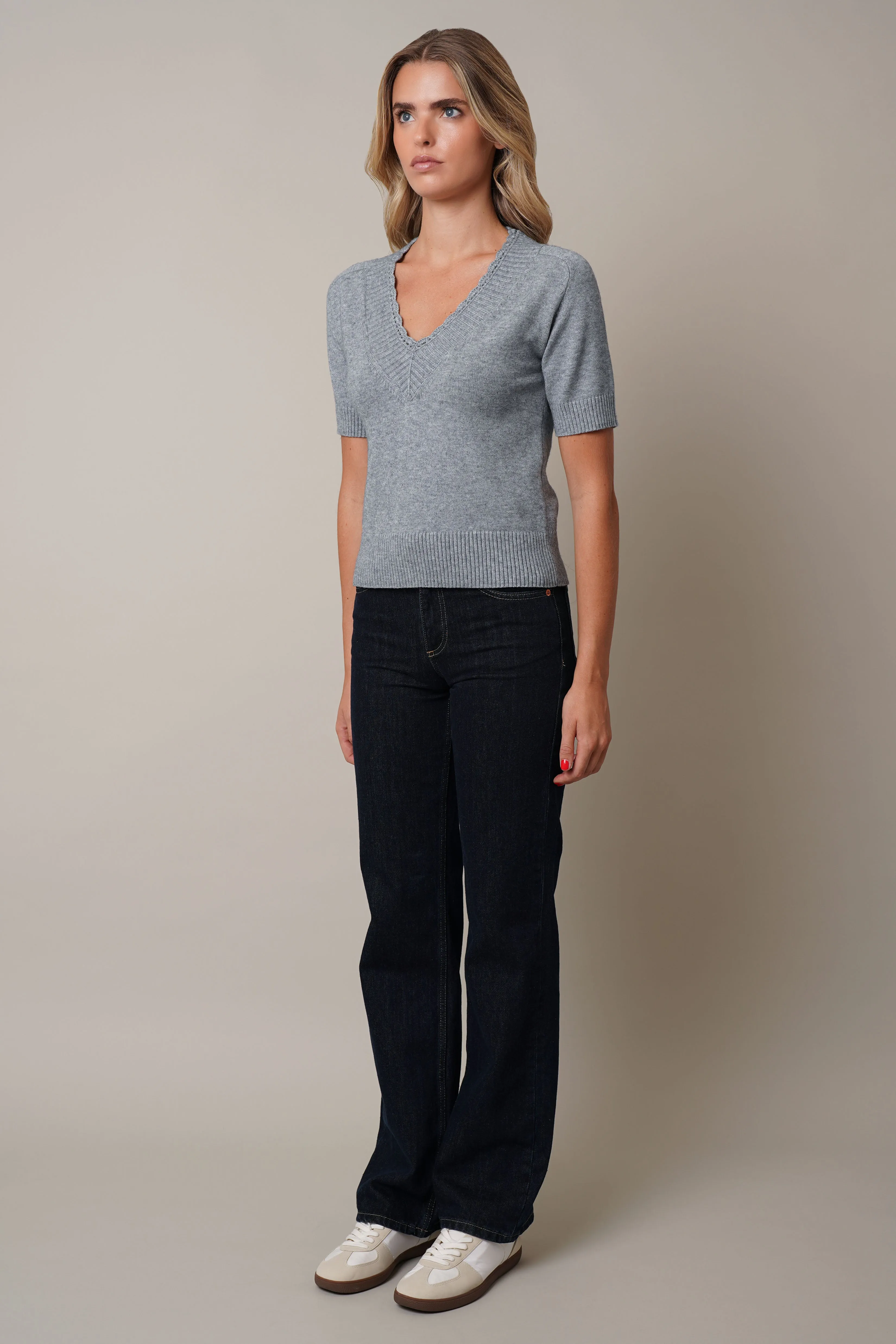 V-Neck Short Sleeve Top
