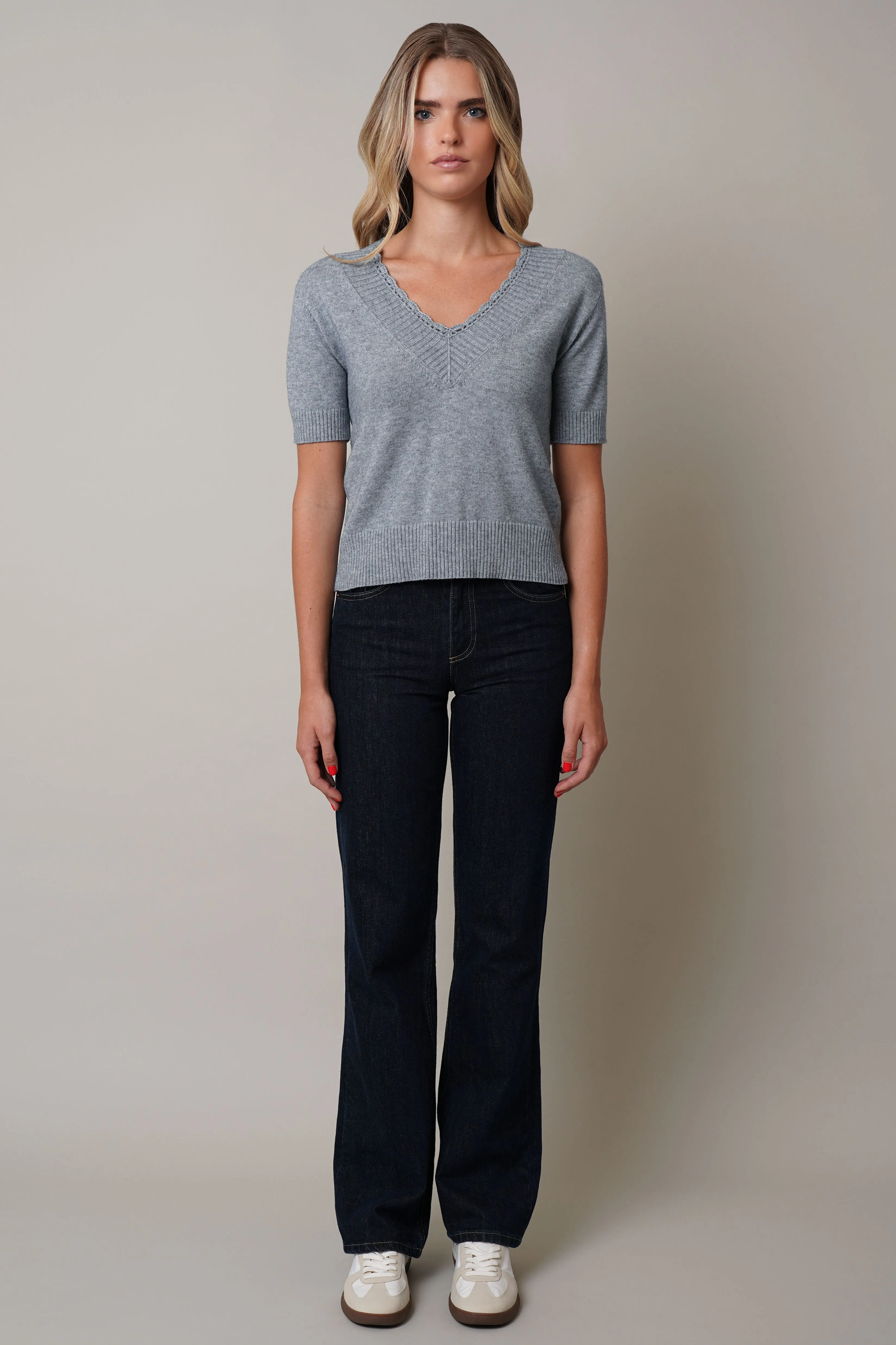 V-Neck Short Sleeve Top