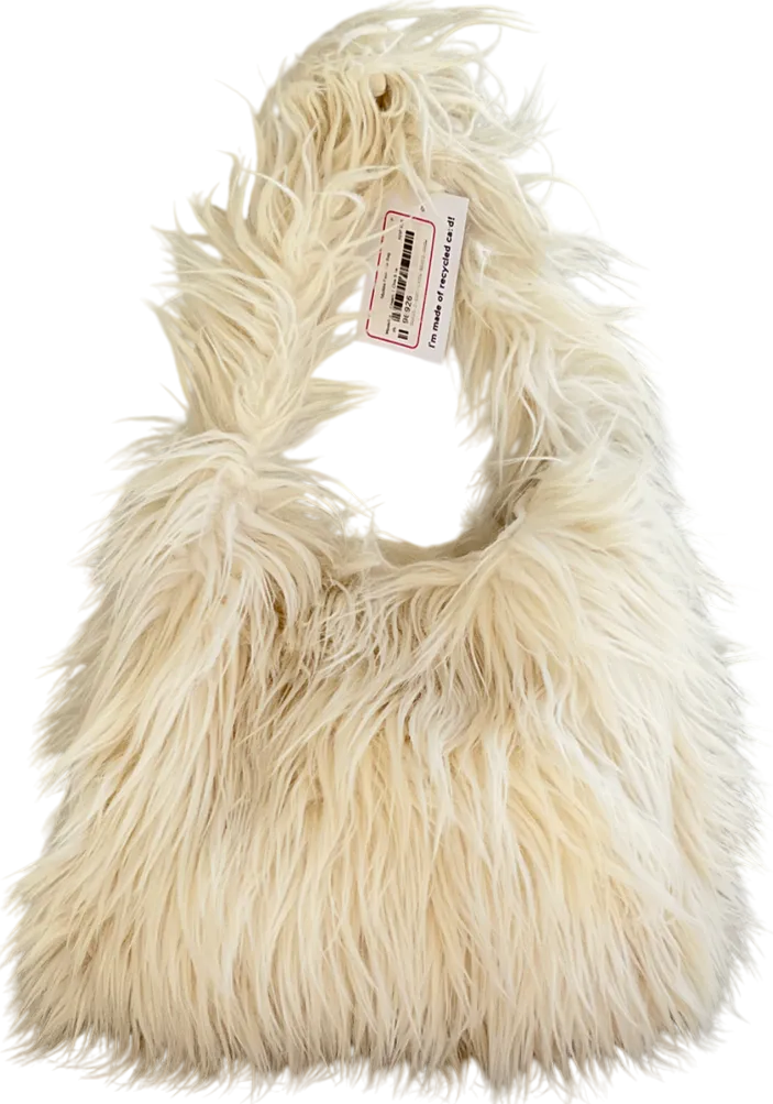 Weekday White Maddie Faux Fur Bag