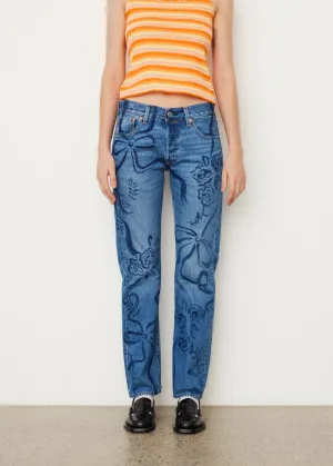x Levi's Laurel Ashleigh Floral Painted 501 Jeans